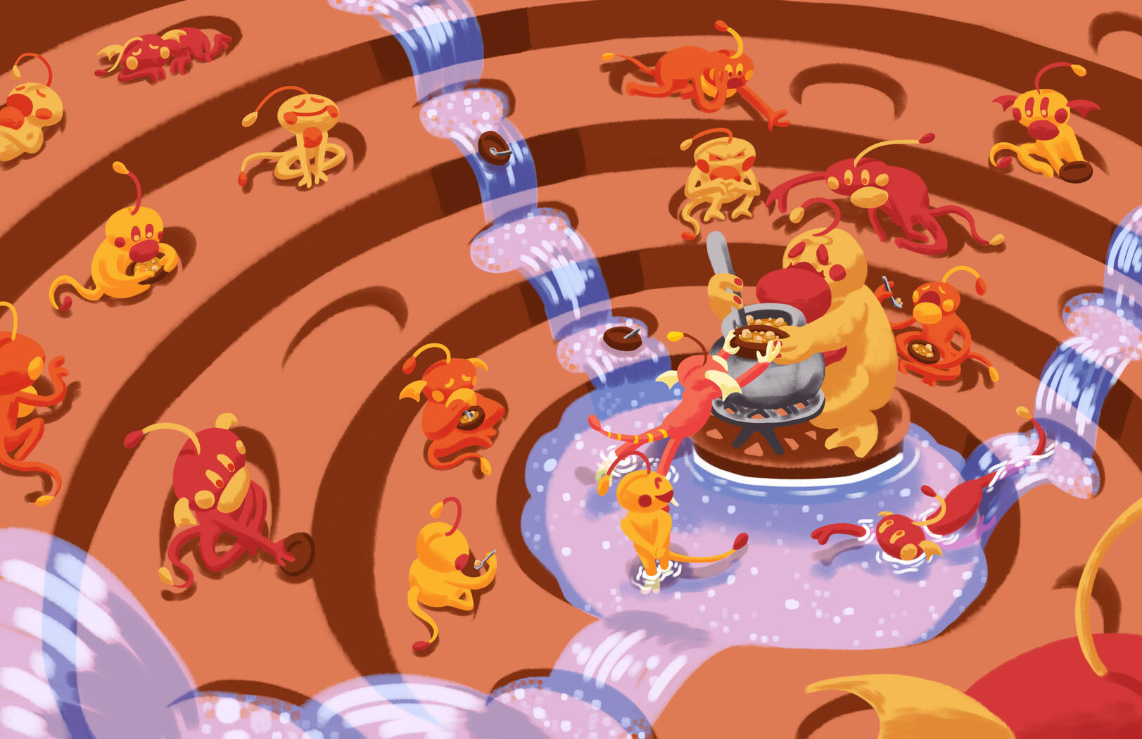 A memory of a simpler time. Volka accepts a bowl of soup from the cook in her home's communal eating hall.