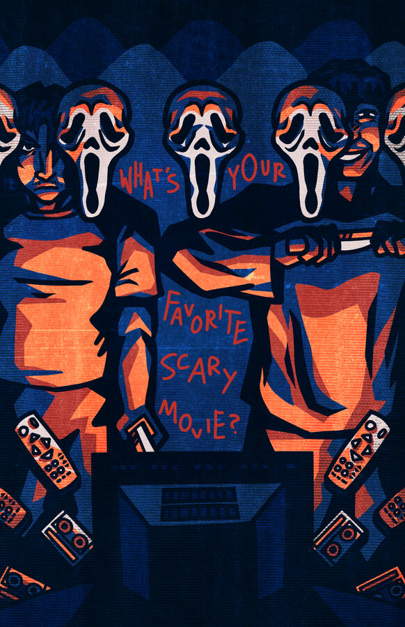 A tribute to the movie Scream.